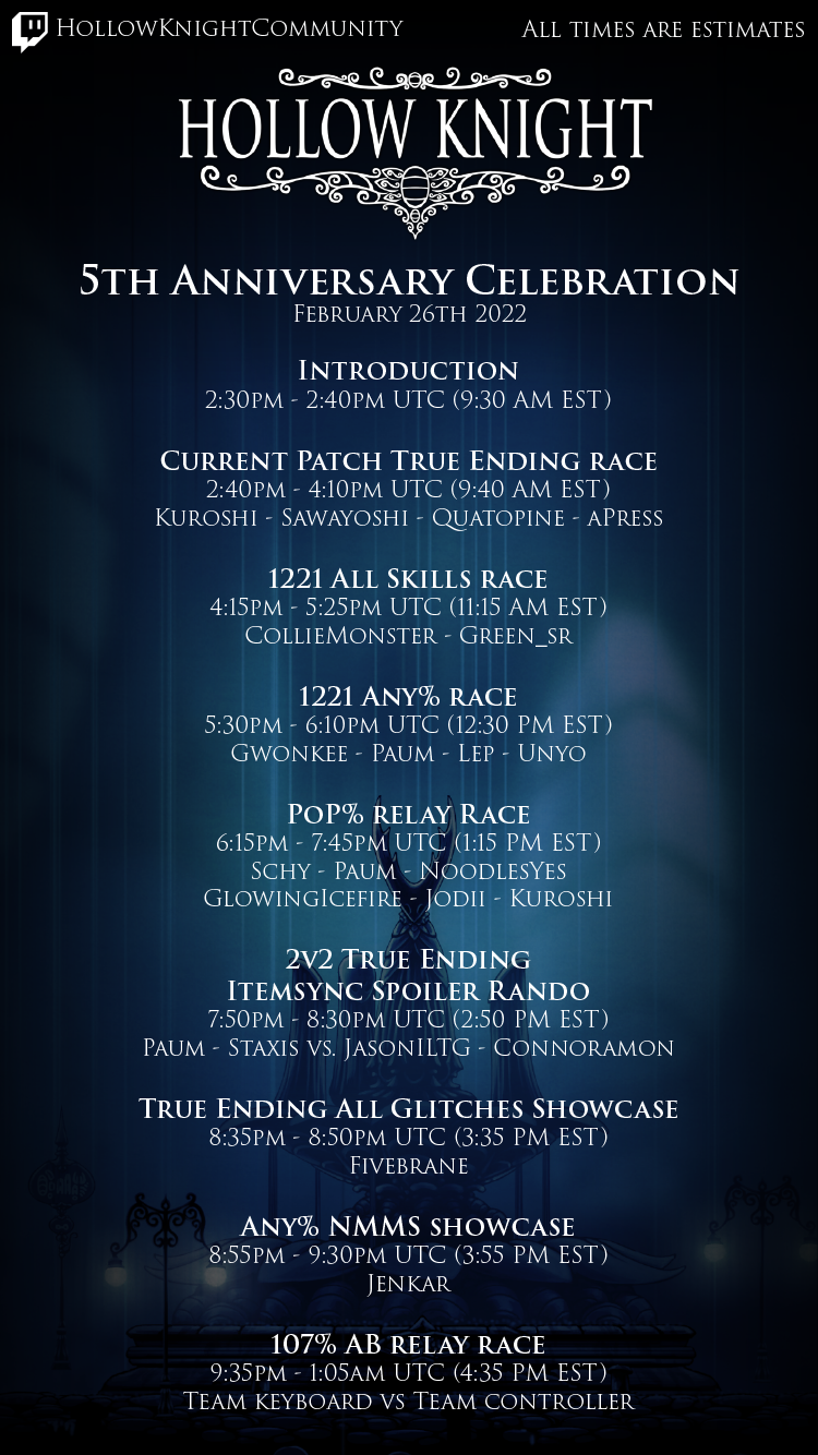 An image with the HK5Y schedule. Schedule transcript is in the table below.